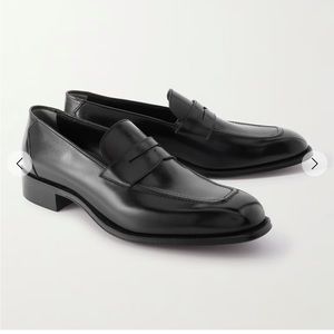 Tom Ford Black Leather Penny Loafers